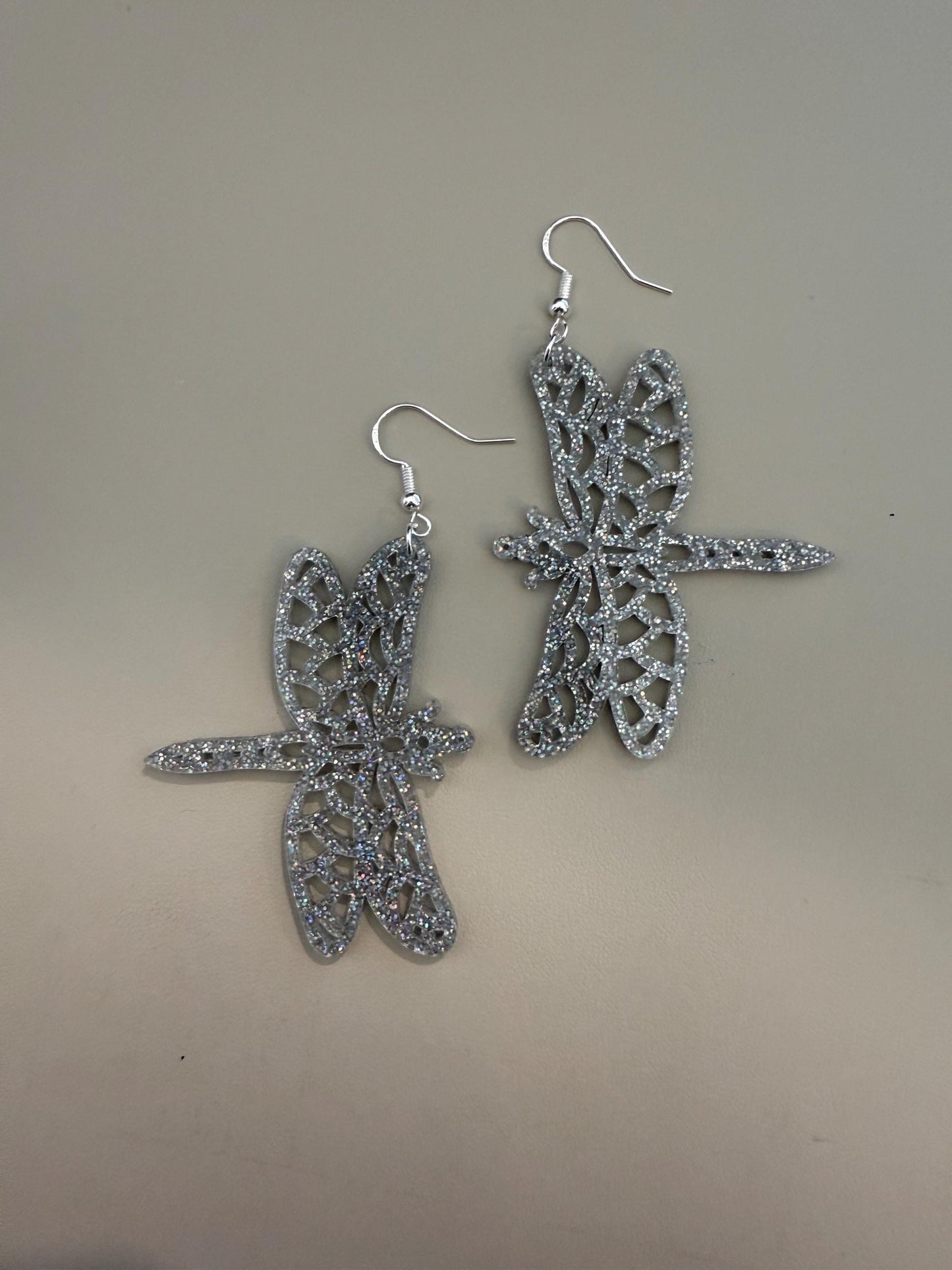 Glitter acrylic Dragonfly Earrings
