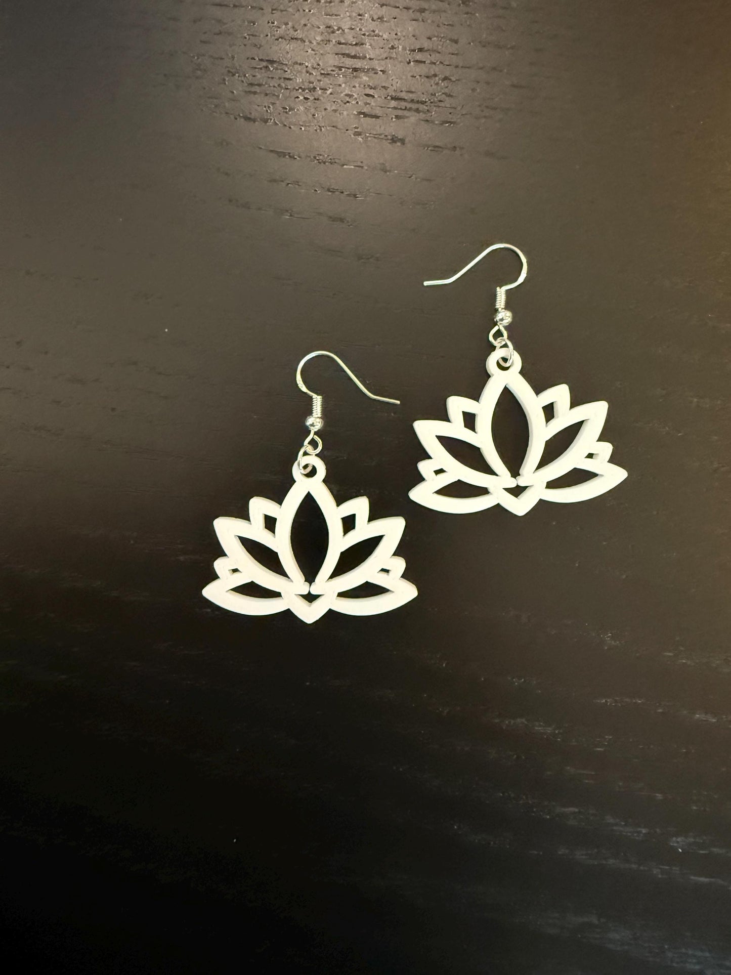 Tropical White Lotus Dangle Earrings