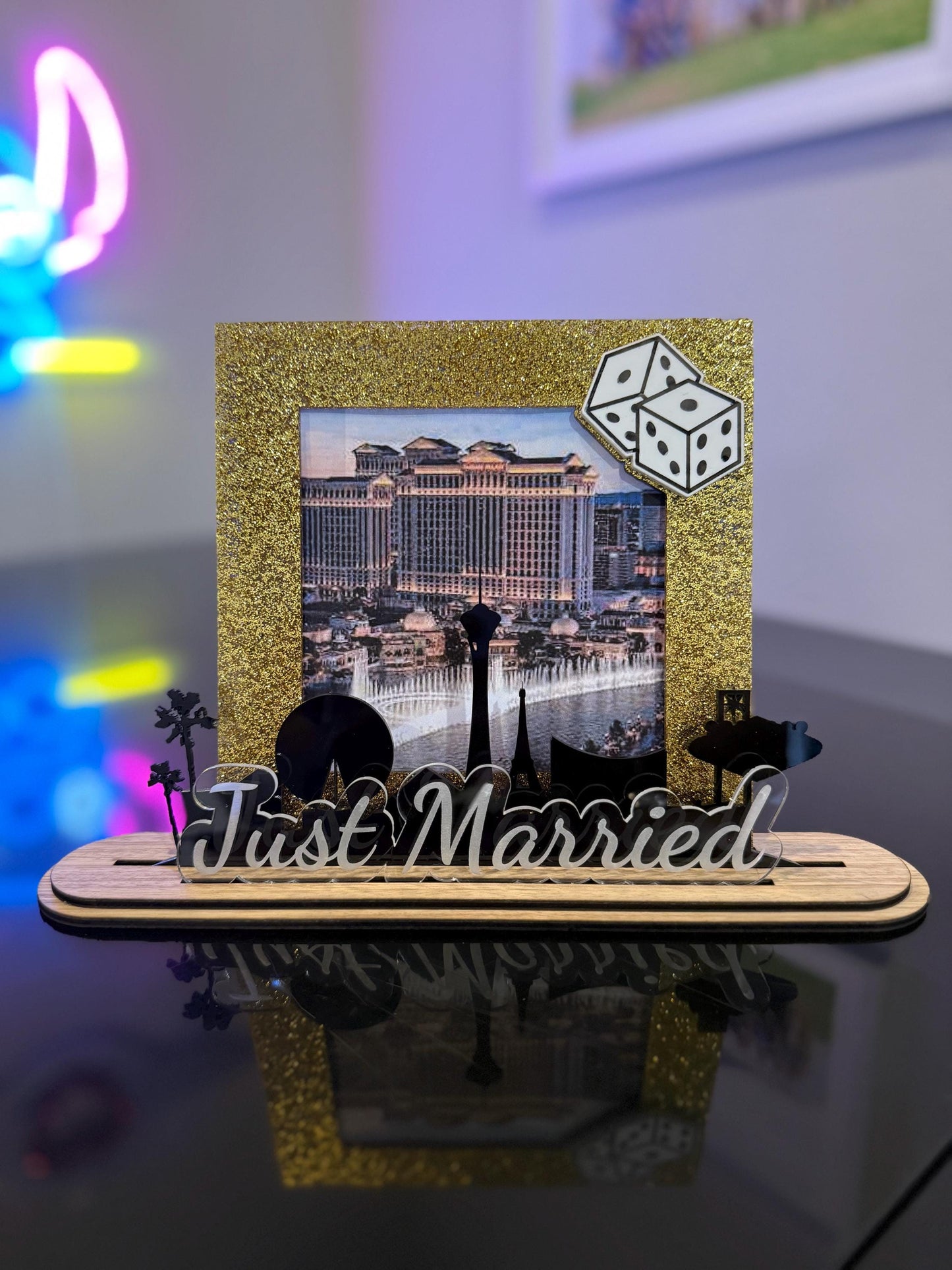 Las Vegas themed Picture Frame and interchangeable Frame Charms