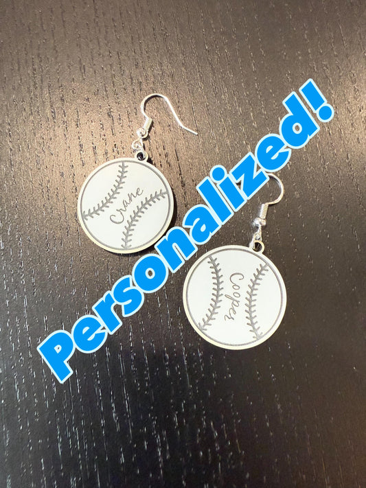 Sports Baseball Earrings (Can be Customized)