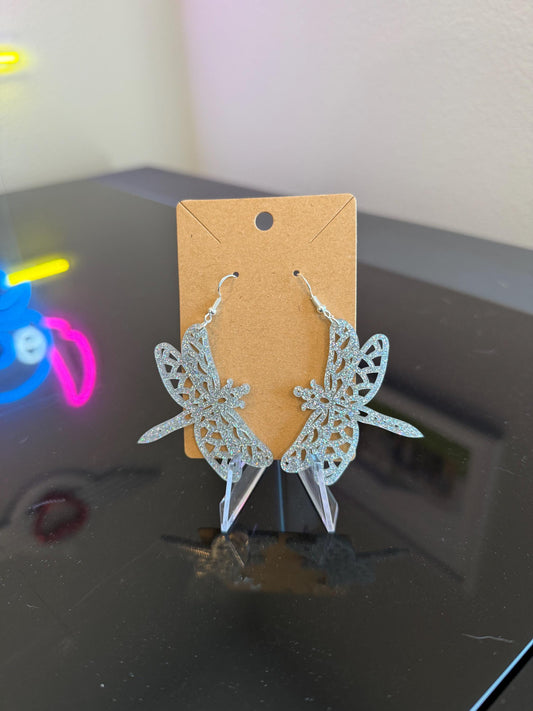 Glitter acrylic Dragonfly Earrings