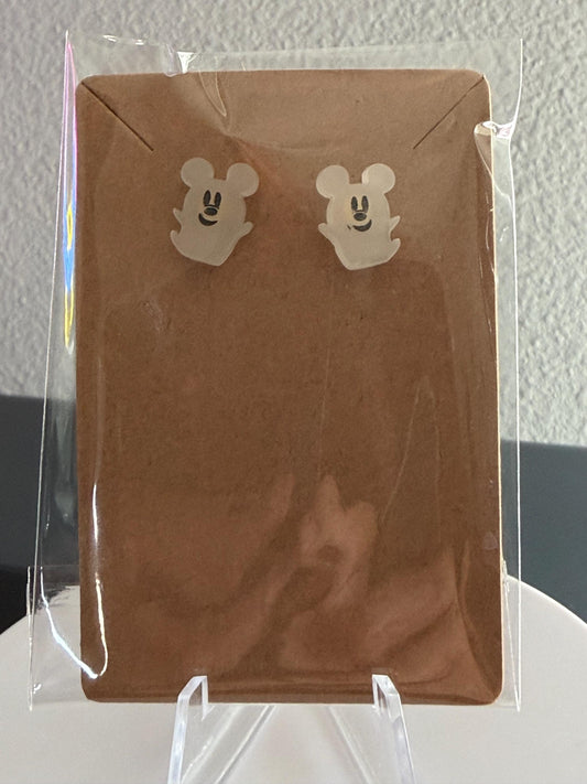 Holiday Halloween Mouse in Ghost Costume Earrings Glows in the Dark!