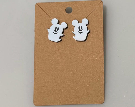 Holiday Halloween Mouse in Ghost Costume Earrings