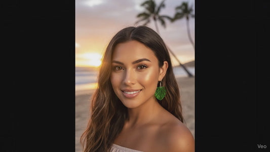 Tropical Monstera Dangle Earrings